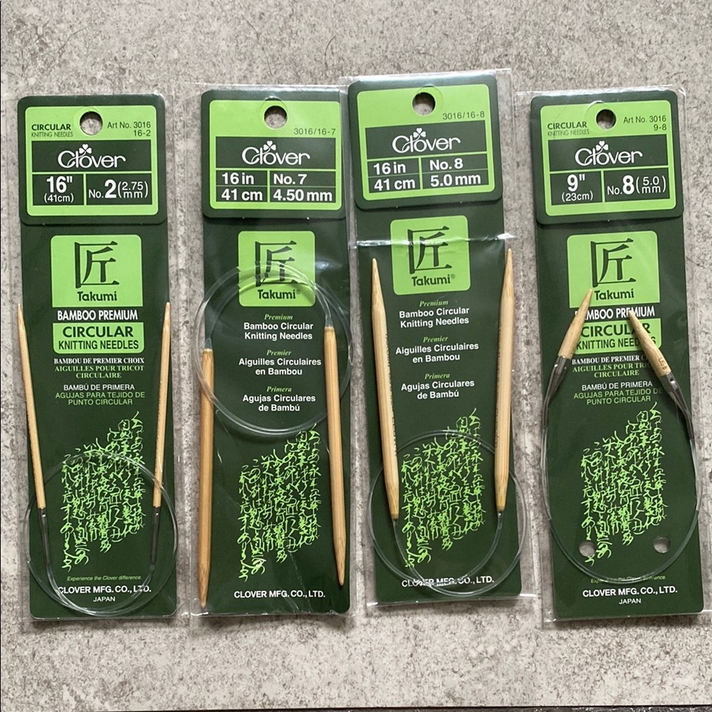 Clover Takumi Bamboo Premium Circular Knitting Needles